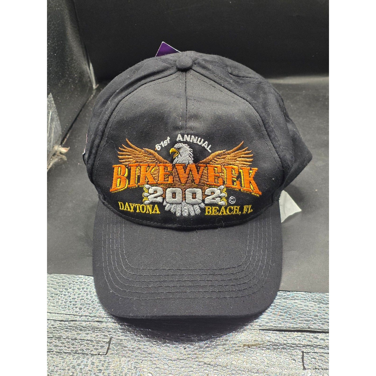 Black Hills Rally2002 Daytona Bike Week Hat 61st Annual Daytona Beach Fl Eagle